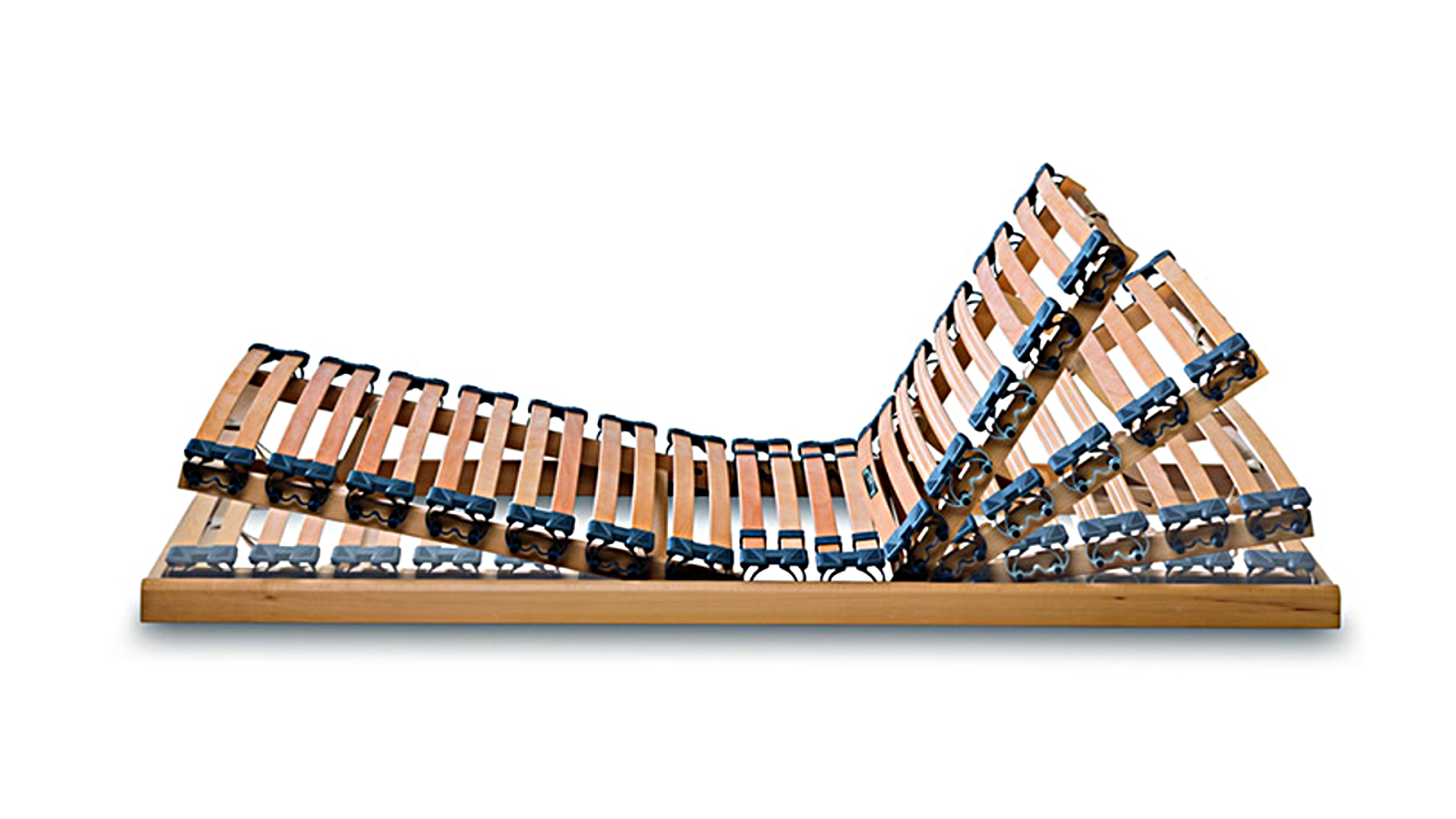 Bild zeigt unseren Orthoflex Lattenrost mit verstellbarer Fuß- und Kopfablage